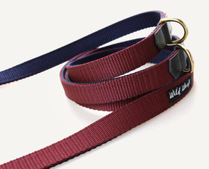 Double Removable Leash 2.5 cm Maroon + Navy