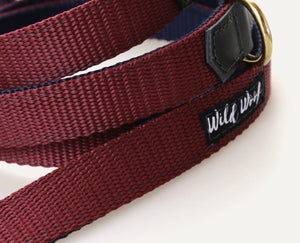 Double Removable Leash 2.5 cm Maroon + Navy